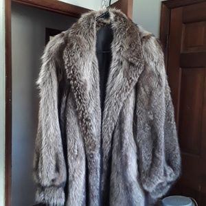 Unisex raccoon fur coat